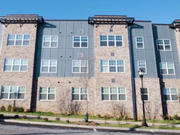 new apartment building with new landscaping