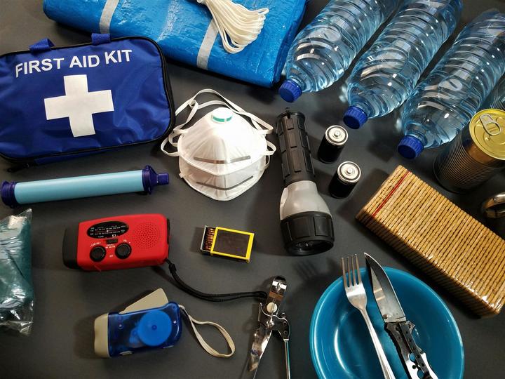 first aid kit and other supplies