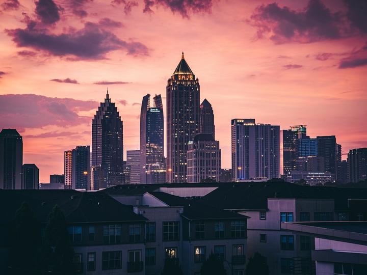 nighttime skyline of Atlanta