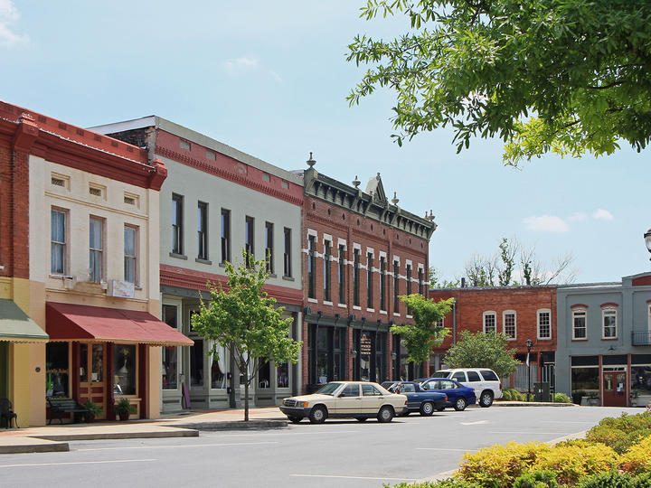 Rural downtown area in Georgia.