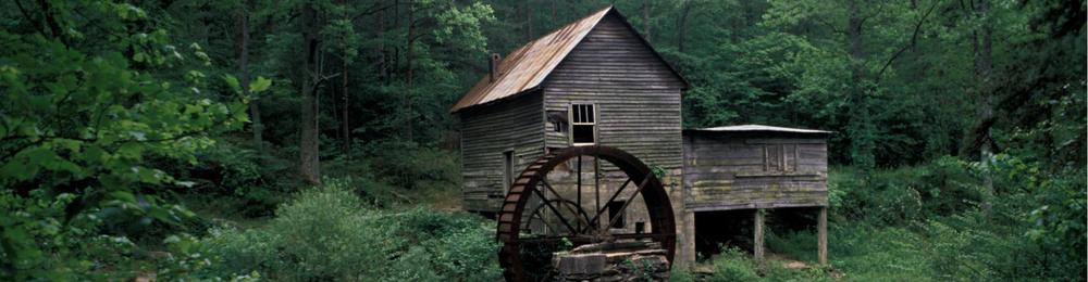 Building in the mountains with a mill.