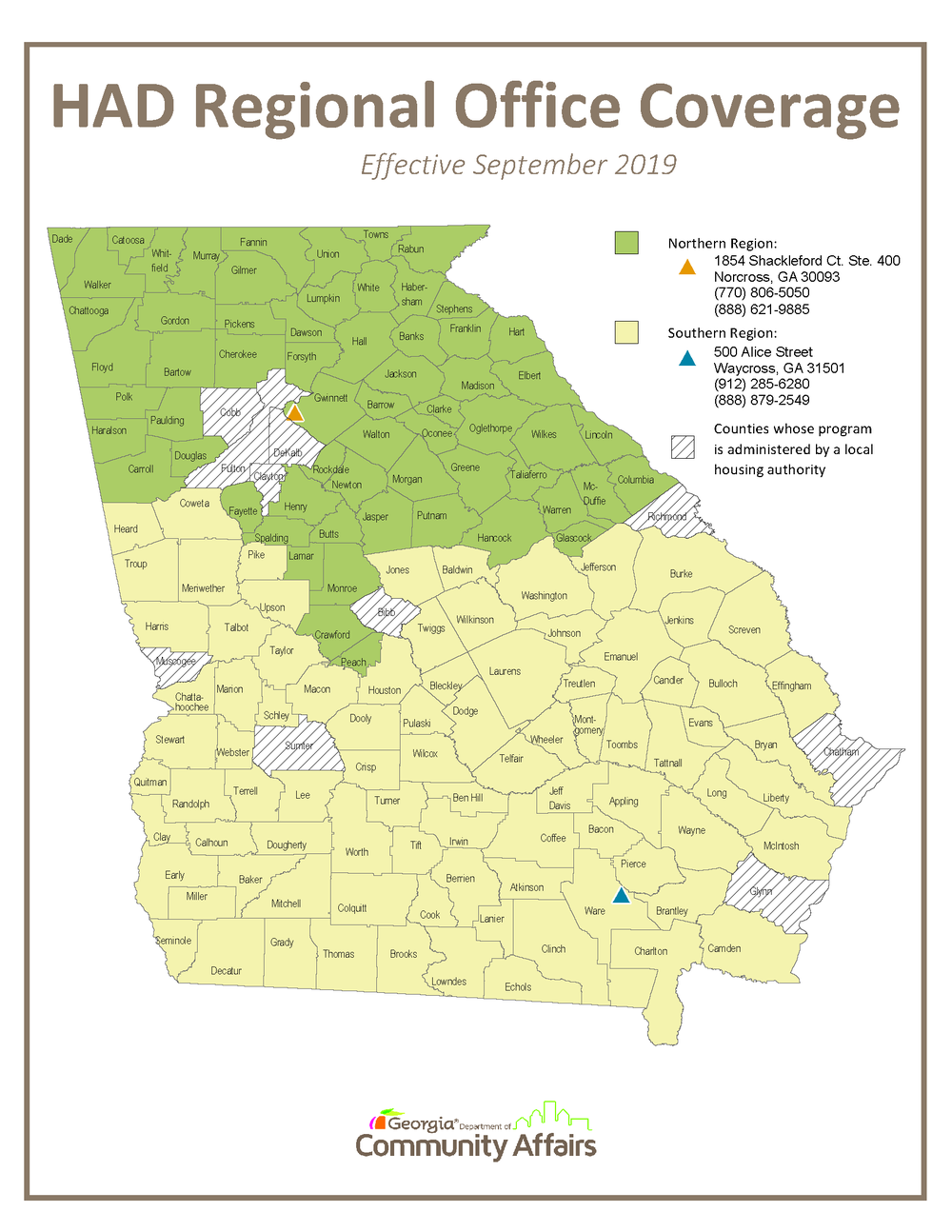 HAD Regional Office Coverage Map effective from September 2019