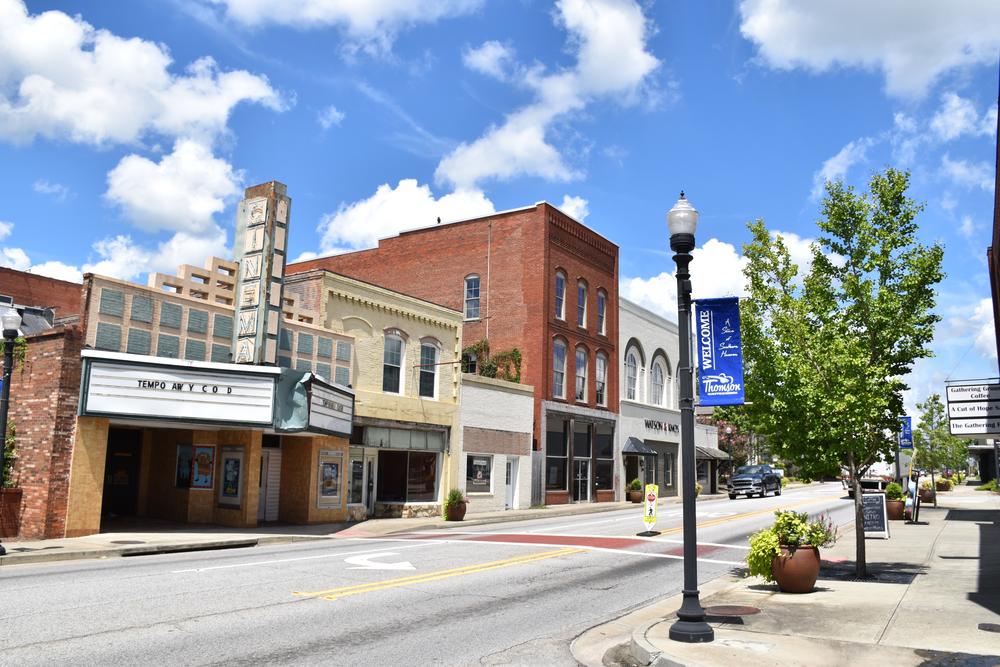 Streetscape of Downtown Thomson, Georgia
