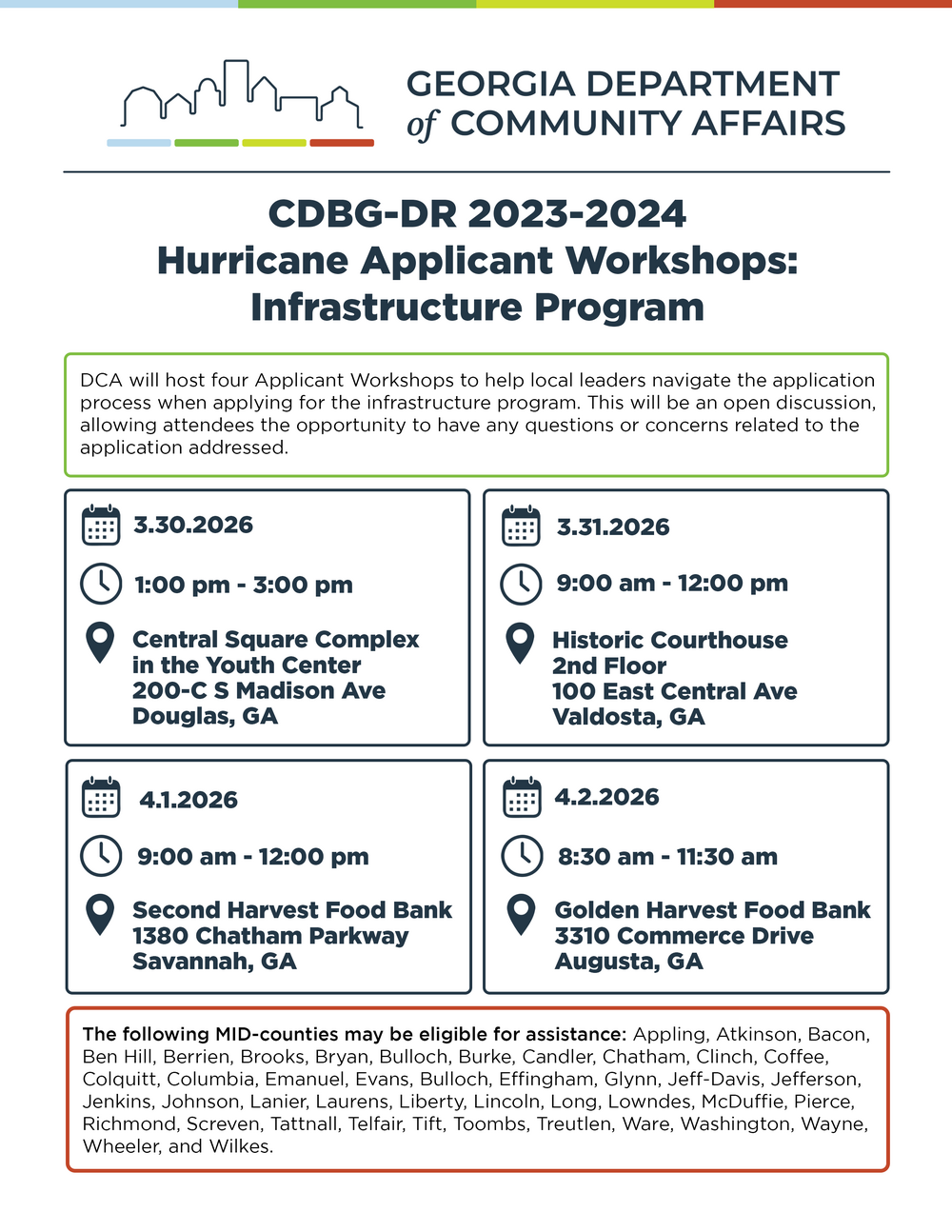 CDBG-DR Hurricane Application Workshops